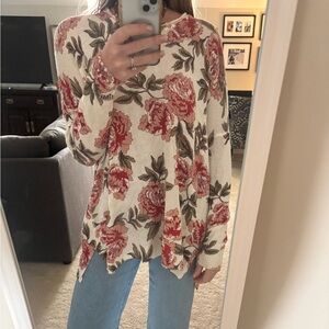 Show Me Your MuMu Floral Sweater - Cream and Red